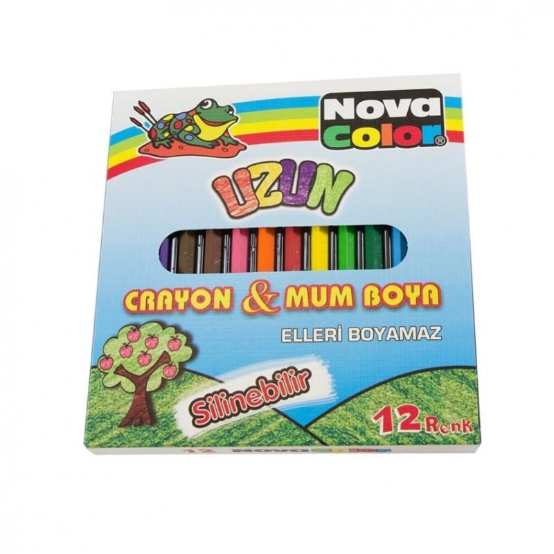 Nova Color Crayon Mum Boya 12 Renk Uzun Tam Boy
