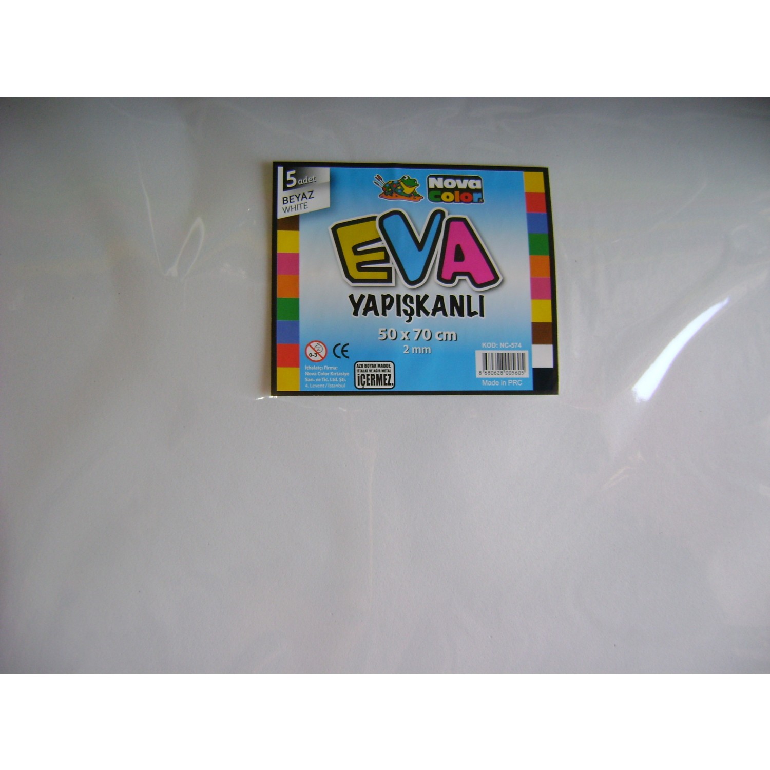 Nova Color Yapışkanlı Eva 2 Mm 50*70 Cm Beyaz 5'li Paket