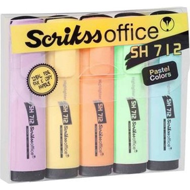 Scrikss Office Sh 712 Highlighter Pastel Renkler 5'li