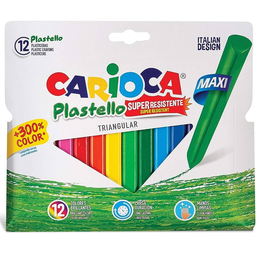 Carioca Jumbo Üçgen Elleri Kirletmeyen Yıkanabilir Pastel Boya 12li