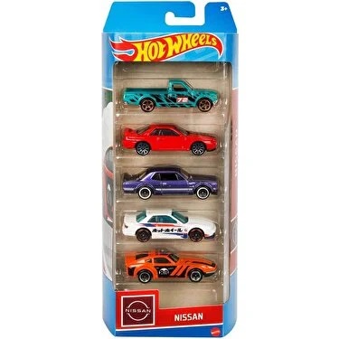 HOT WHEELS Nissan 5'li Set Datsun 620, Fairlady Z, Silvia S13, Skyline GTR R32, 2000 GTX