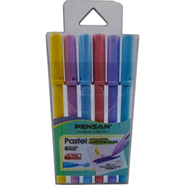 Pensan Pastel 6 Renk İşaretleme Fosforlu Kalem