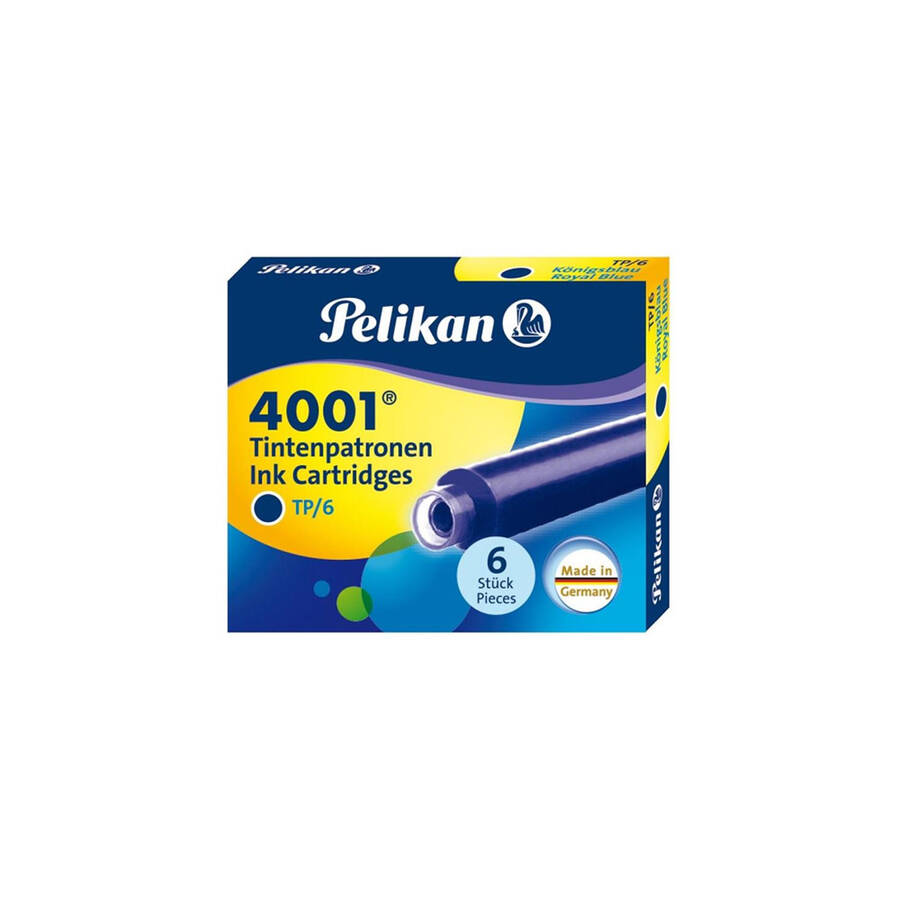 Pelikan 4001 Küçük 6lı Mavi Dolmakalem Kartuşu