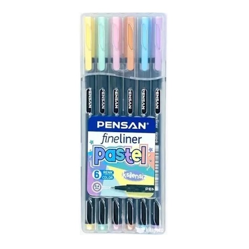 Pensan 6200 Fineliner 6 Lı Pastel Pvc Kutu