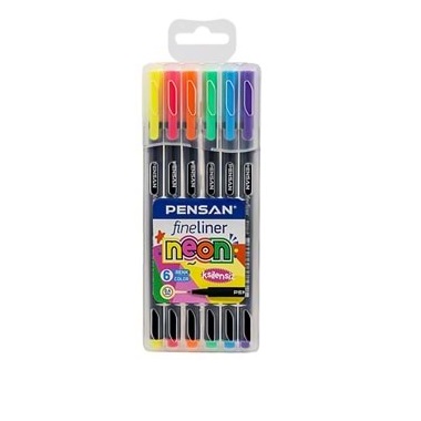 Pensan 6200 Fineliner 6 Lı Neon Pastel Pvc Kutu